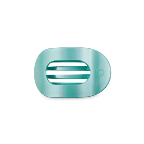 Small Teleties Flat Oval Clip - Totally Turquoise