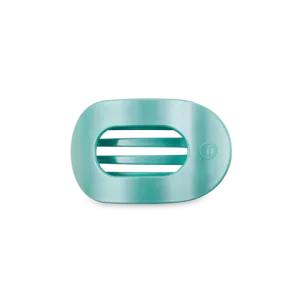 Small Teleties Flat Oval Clip - Totally Turquoise