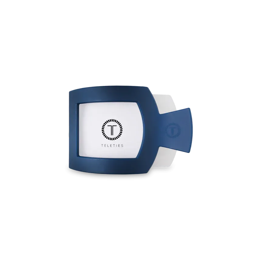 Small Teleties Flat Square Clip - Midnight Rain Navy