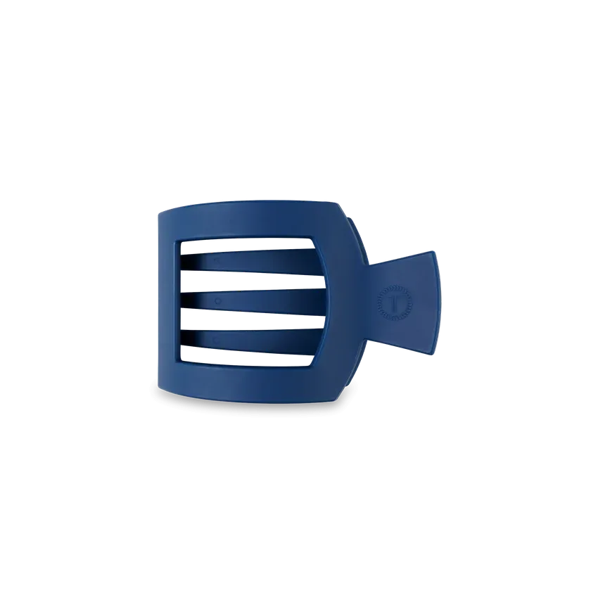 Small Teleties Flat Square Clip - Midnight Rain Navy