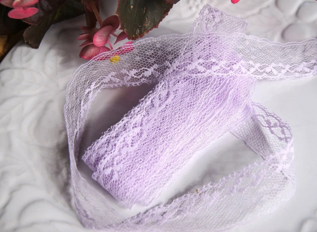 Soft Lavender Fine Lace Trim 1" wide
