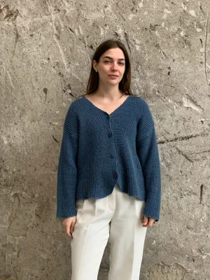 square knit cardigan