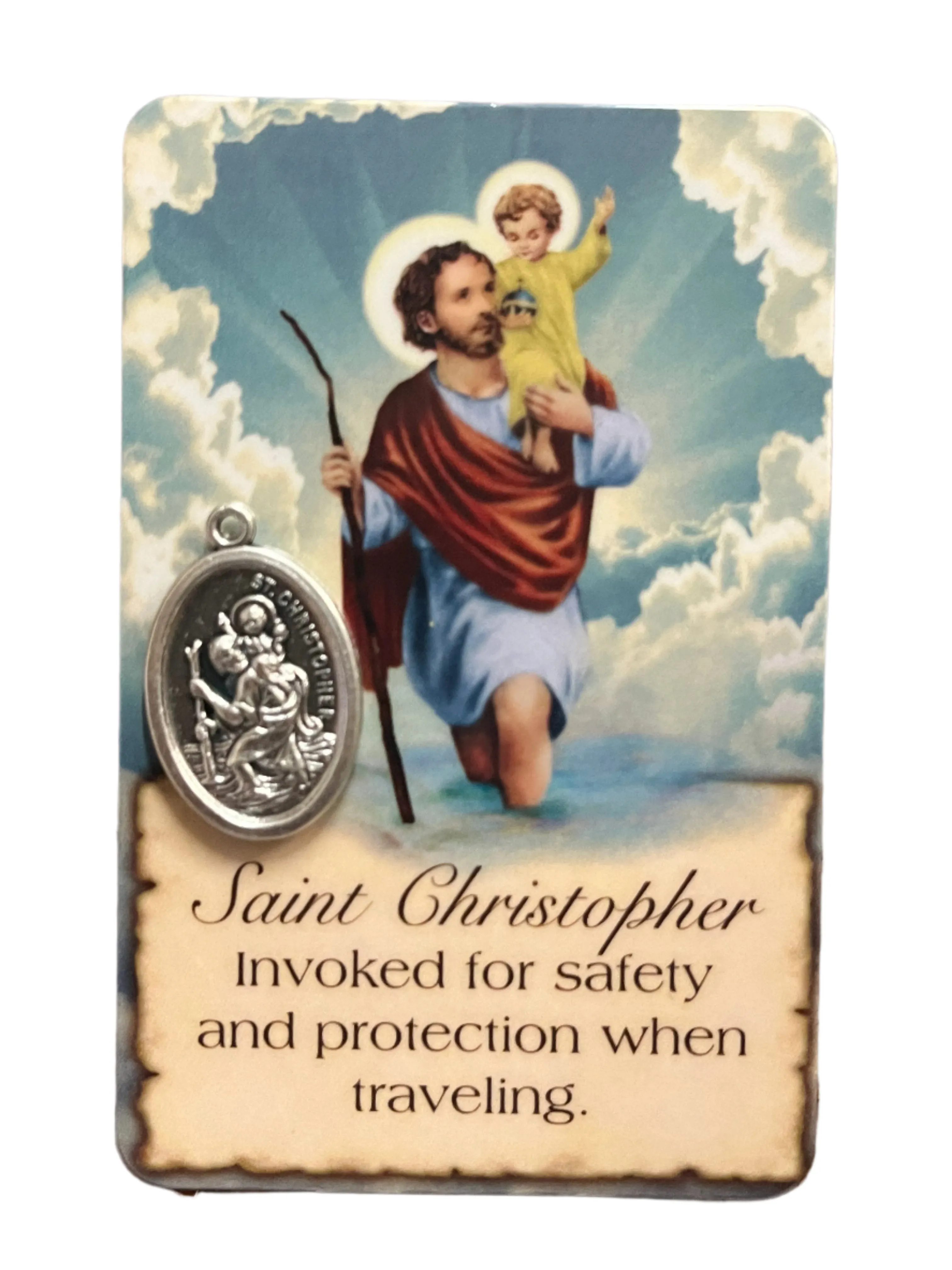 St. Christopher Prayer Card and Medal