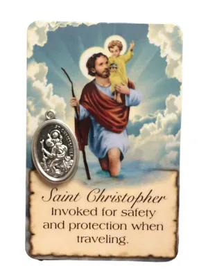 St. Christopher Prayer Card and Medal