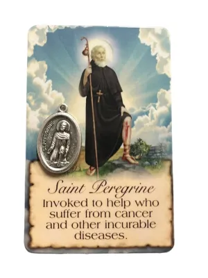 St. Peregrine Prayer Card and Medal