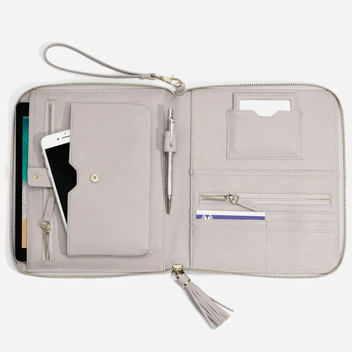 Stackers Organiser Clutch Bag - Taupe