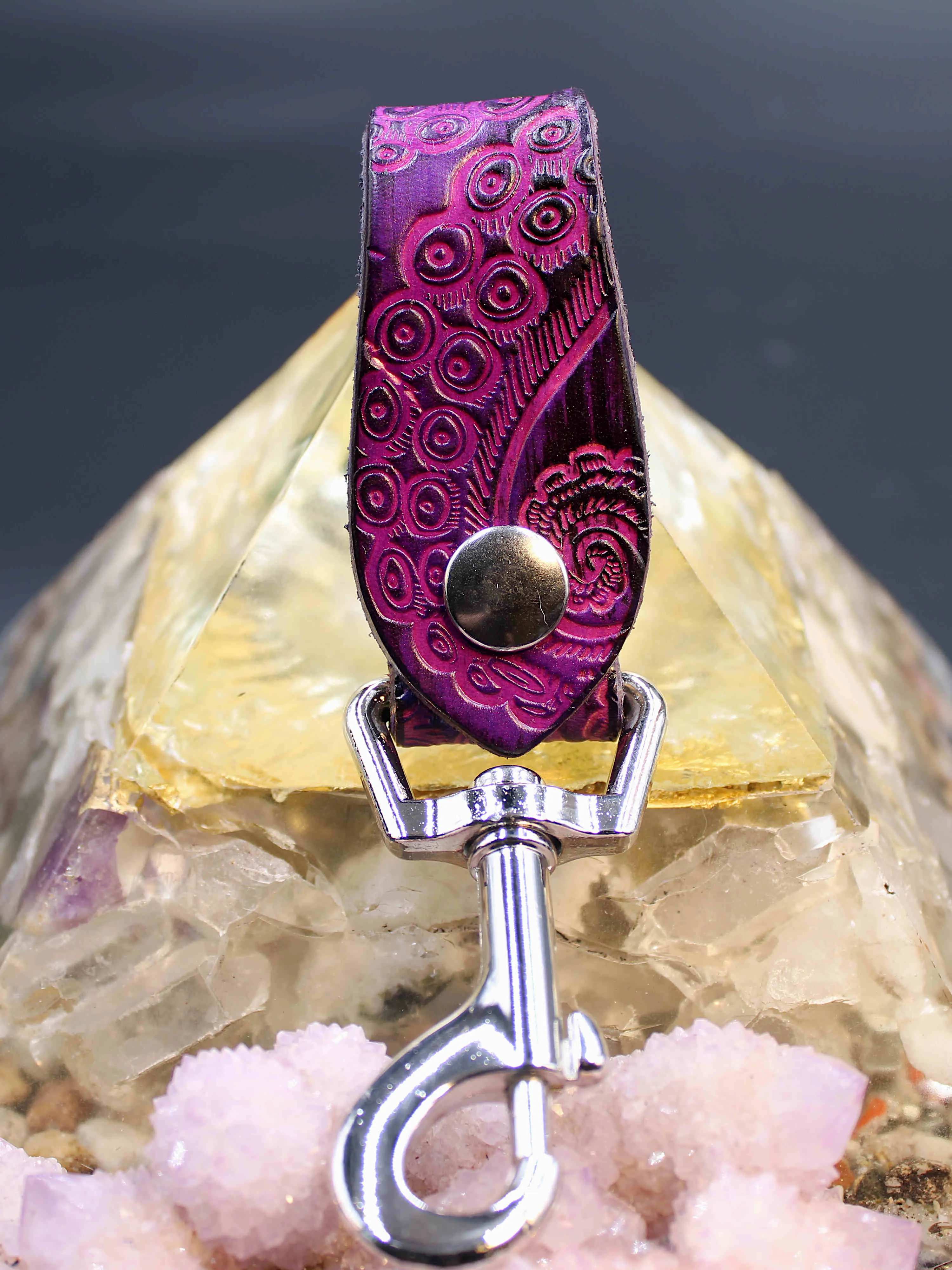 Stamped Leather Accessory Clip - Tentacles