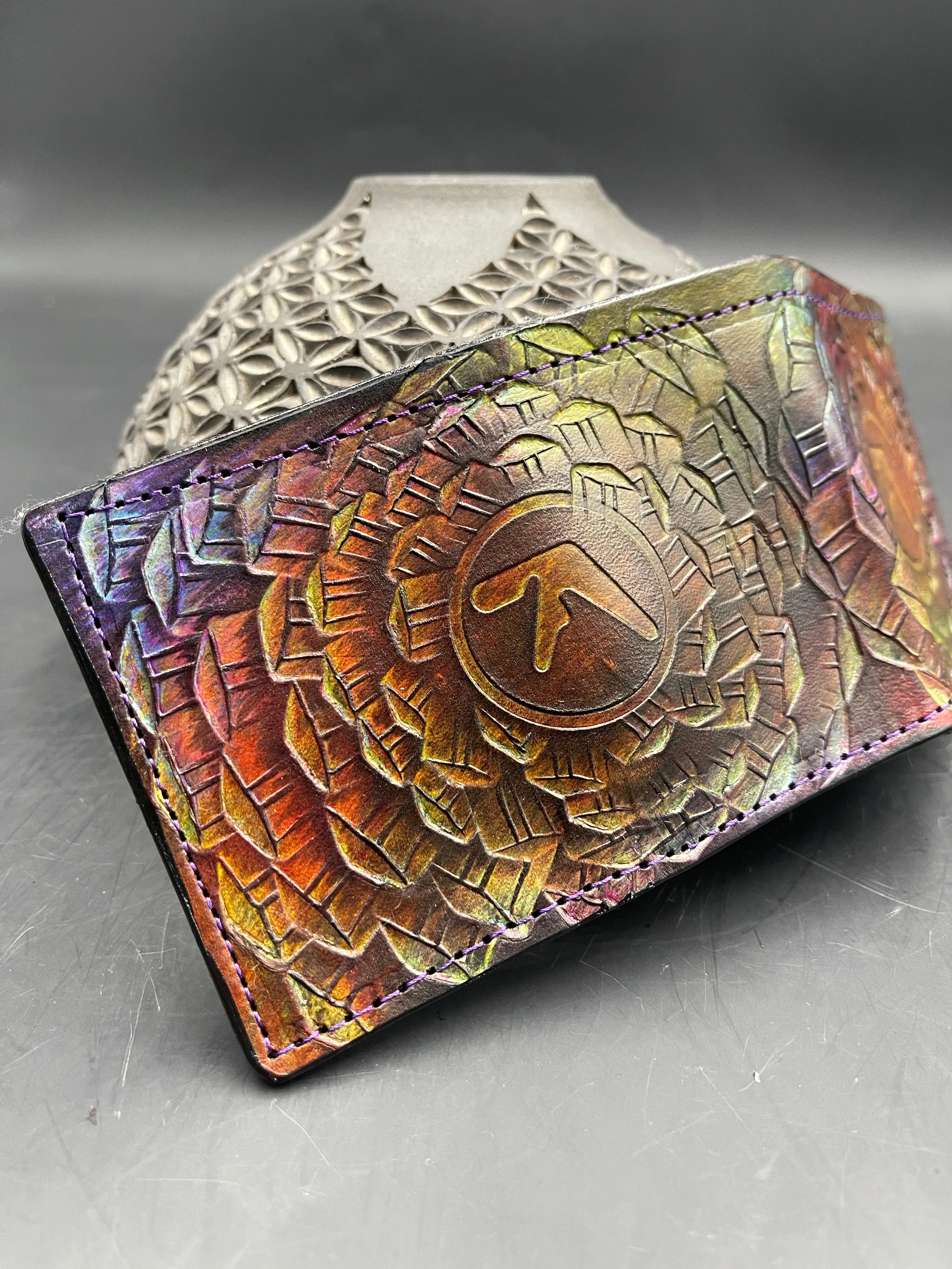 Stamped Leather Bifold Wallet - Aphex Twin