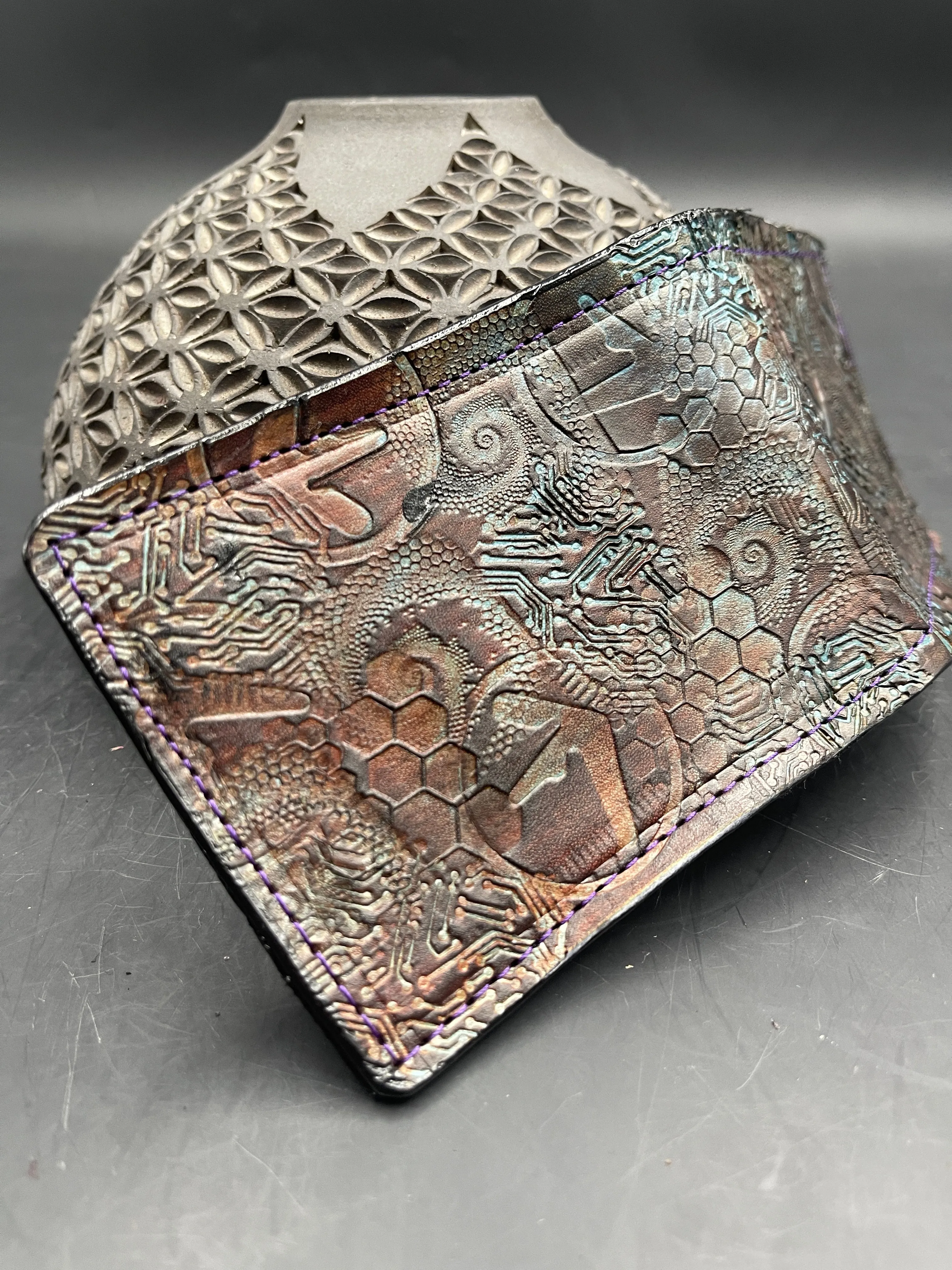 Stamped Leather Bifold Wallet - Aphex Twin