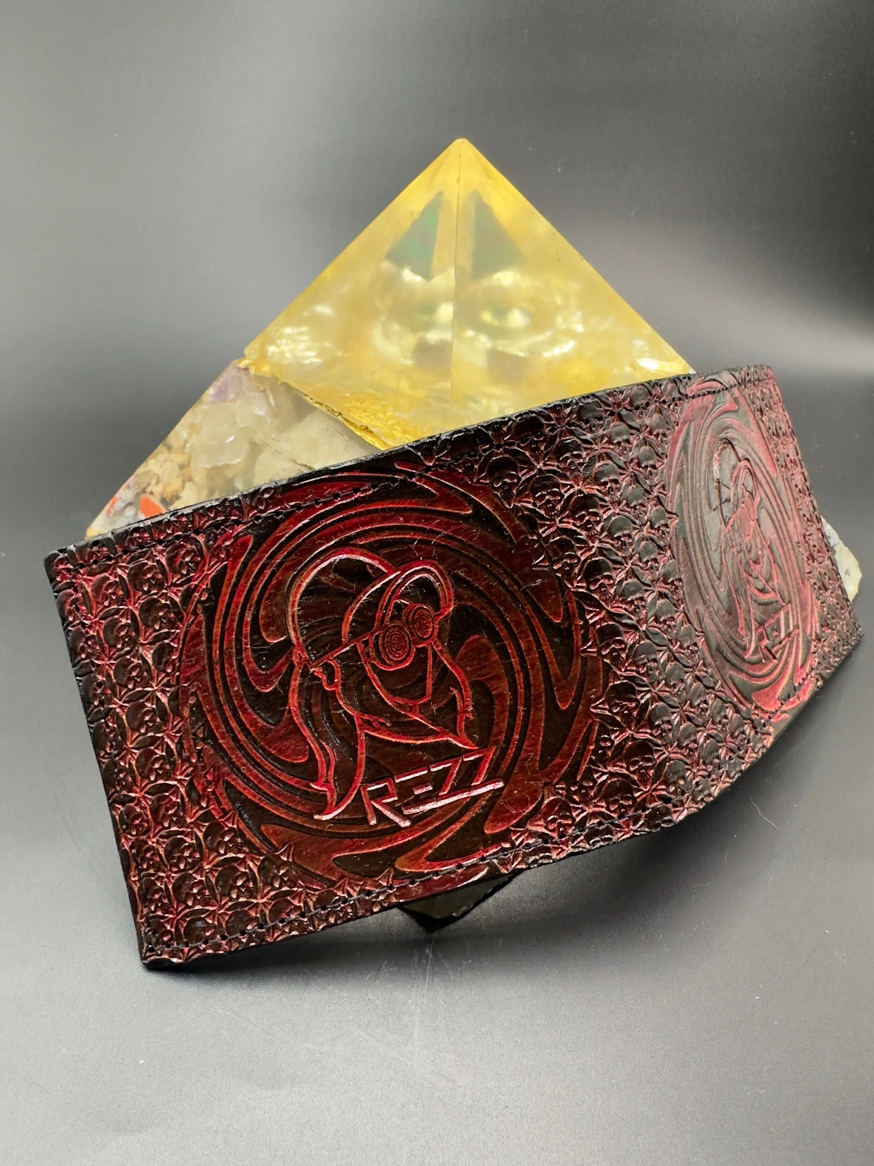 Stamped Leather Bifold Wallet - Rezz