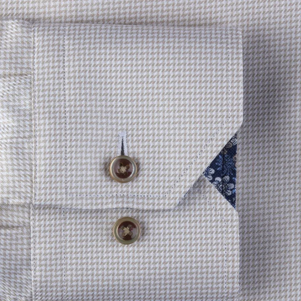 Stenströms-  Houndstooth Shirt-Beige