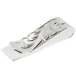 Sterling Silver 15mm Money Clip Scroll Engraving