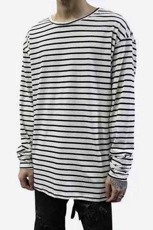 Striped L/S White