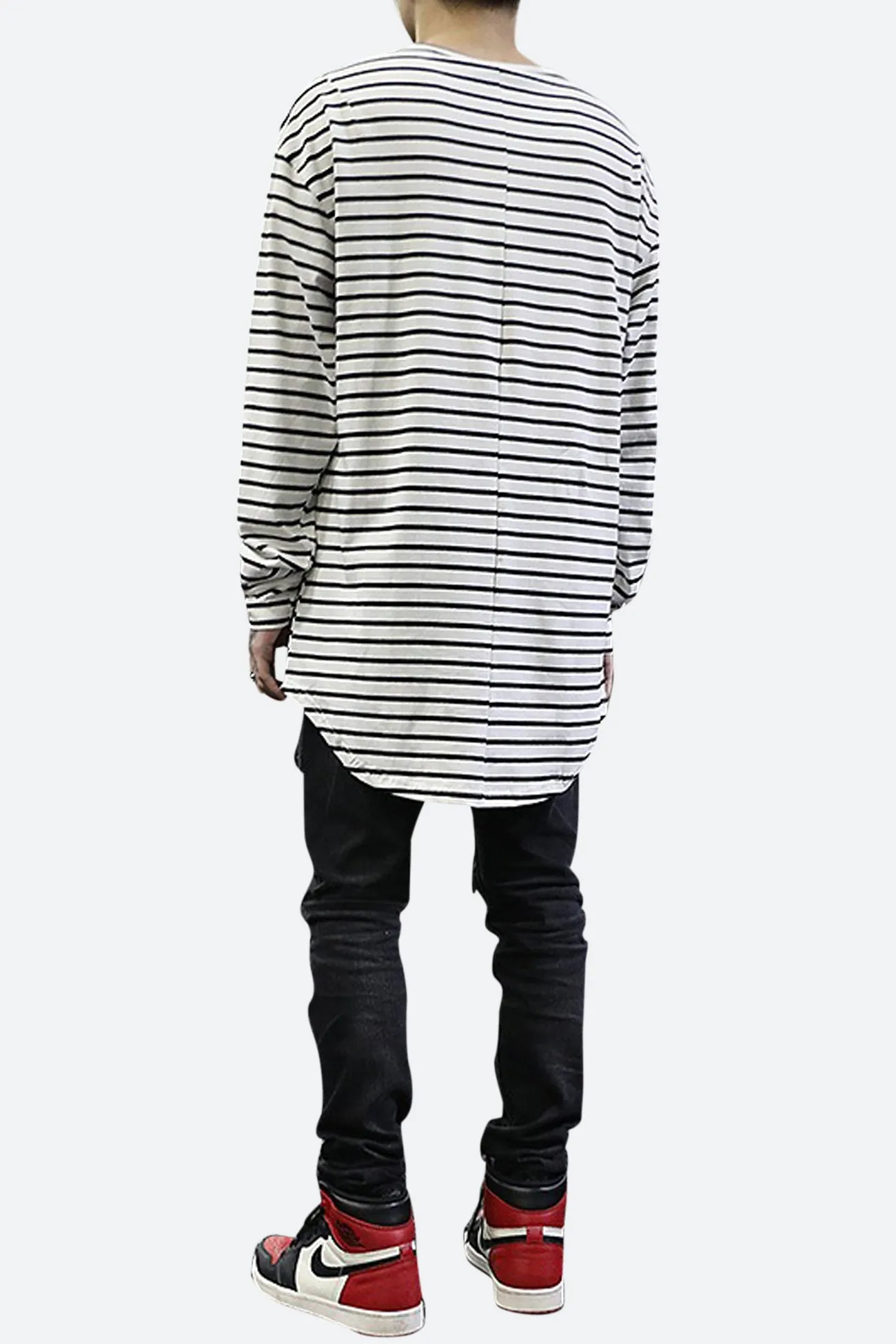 Striped L/S White