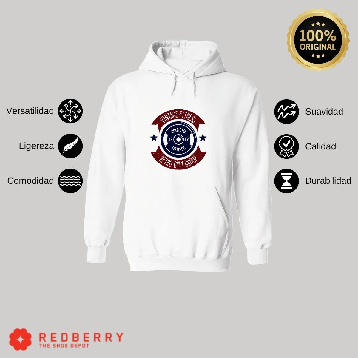 Sudadera Hombre  Hoodie Gym Ejercicio Fitness GF1020