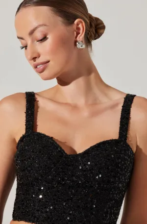 Suiren Sequin Bustier Crop Top