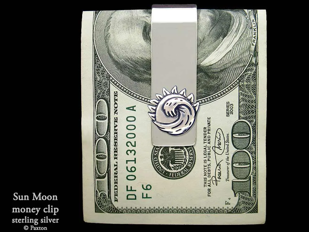 Sun Ocean Wave Money Clip Sterling Silver