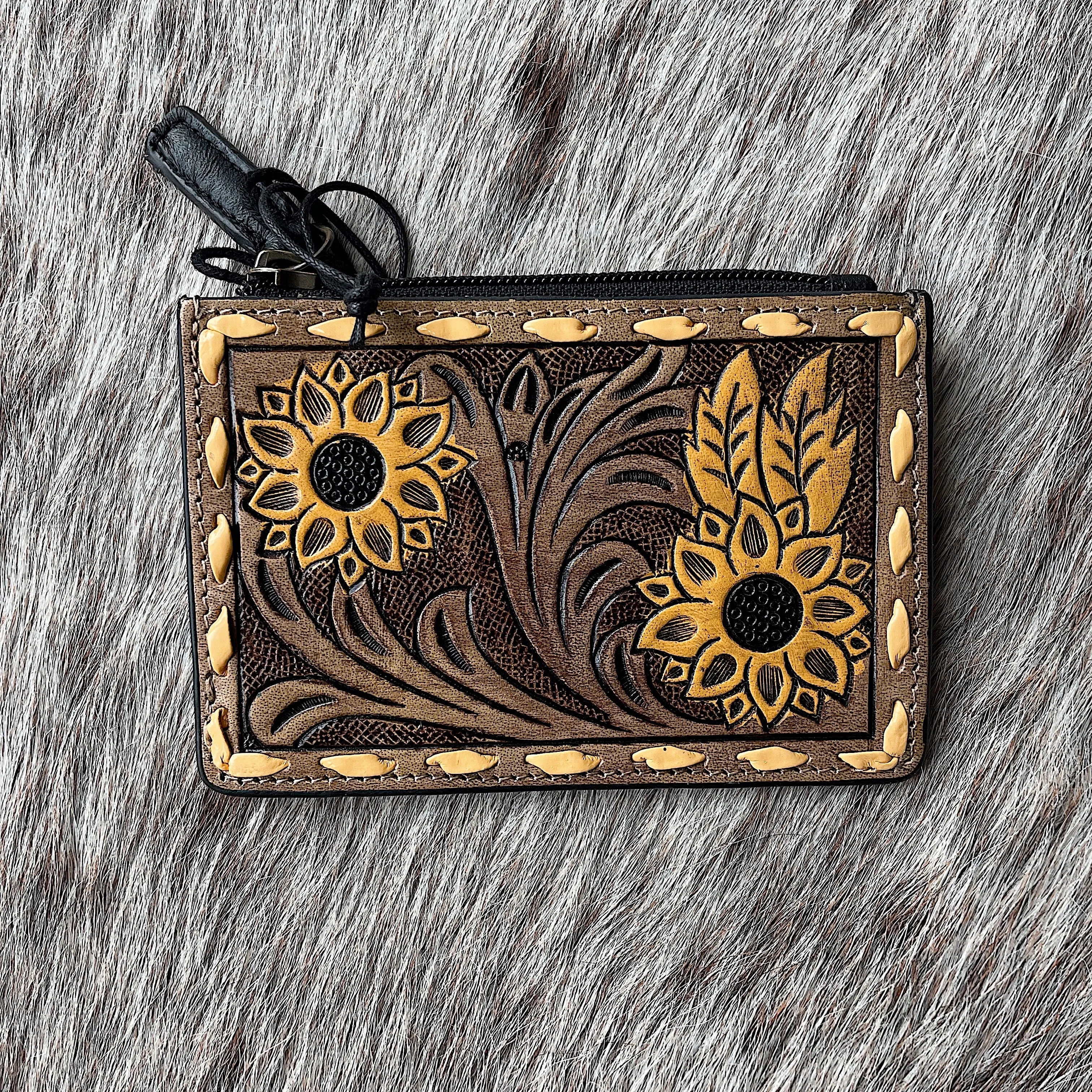 Sunflowers Hand Tooled Wallet