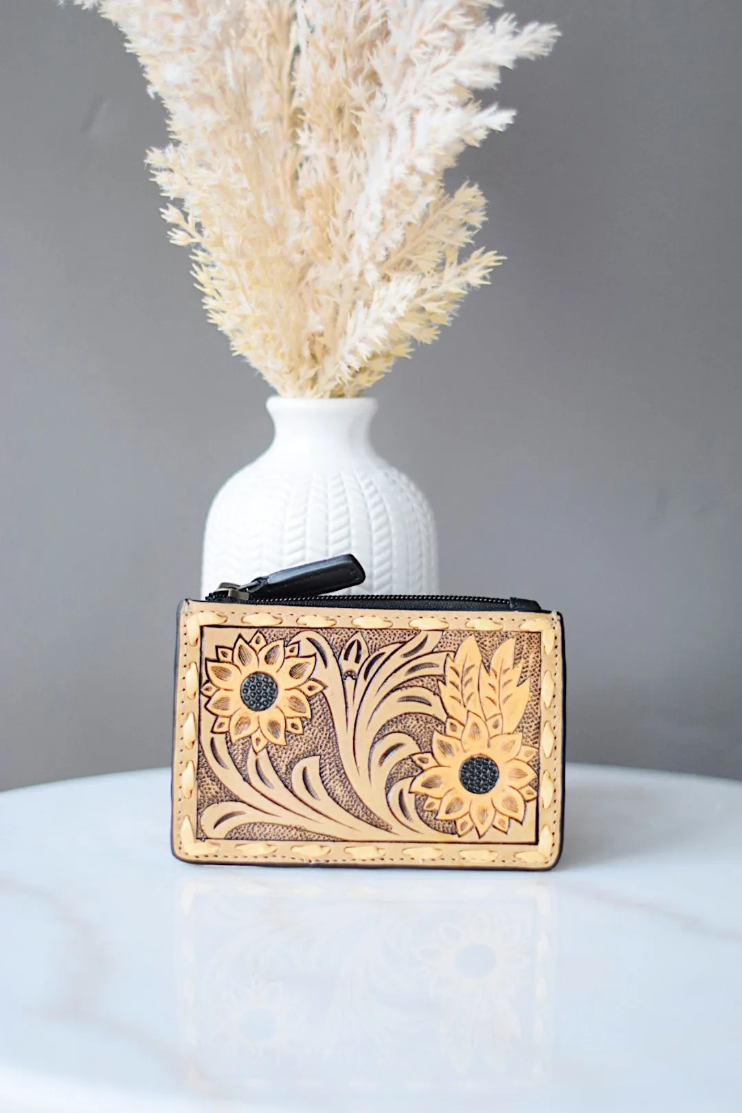 Sunflowers Hand Tooled Wallet