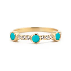 Sunlit Turquoise Diamond Ring
