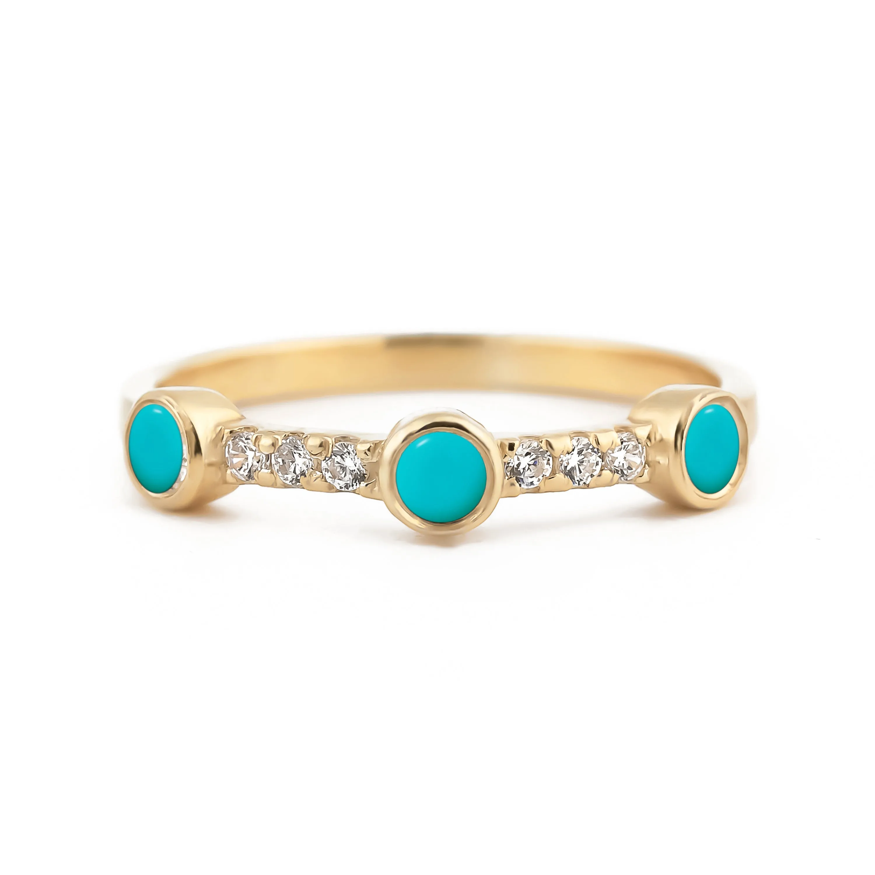 Sunlit Turquoise Diamond Ring