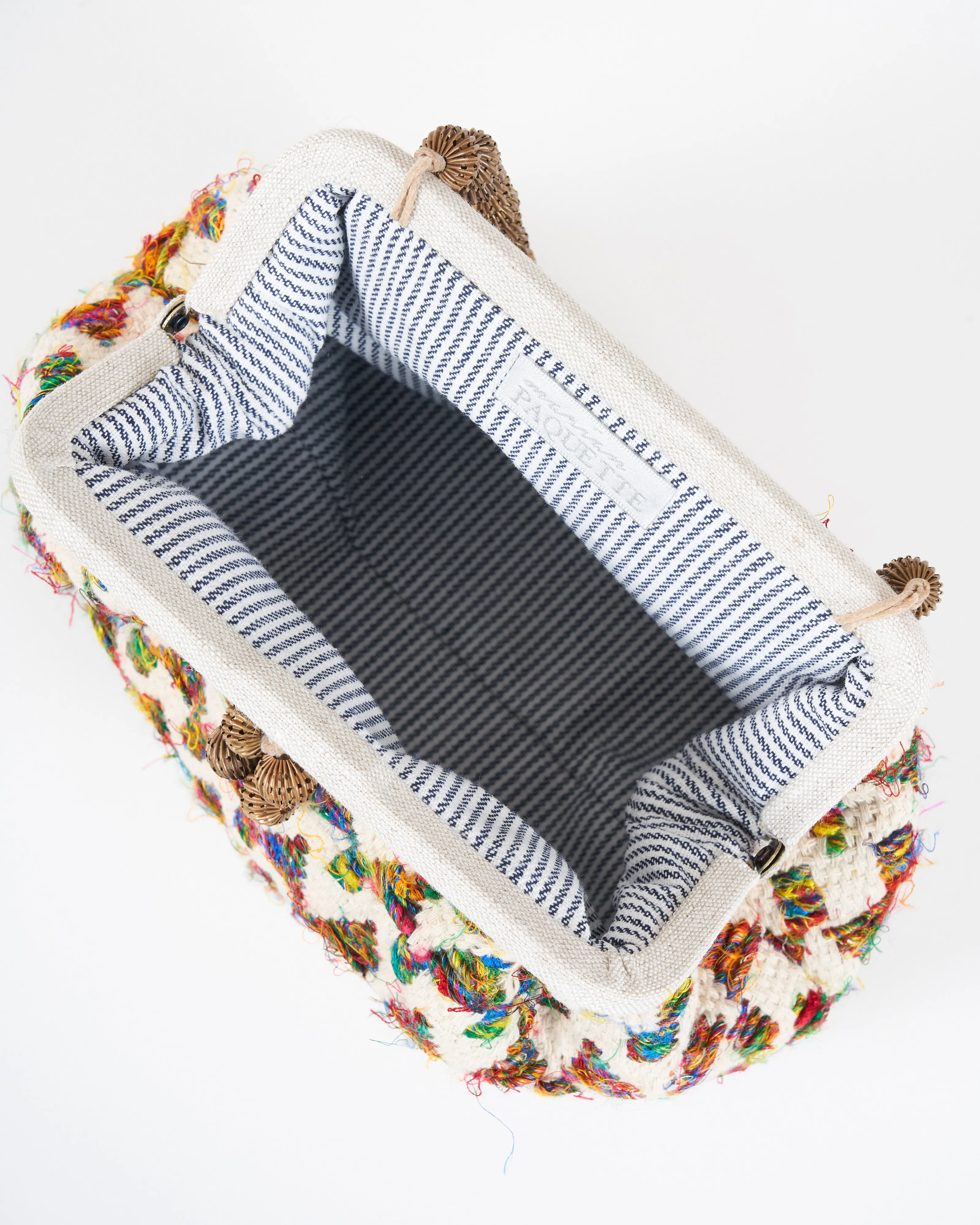 susan embroidered clutch - cream/multi