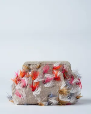susan embroidered clutch - multi