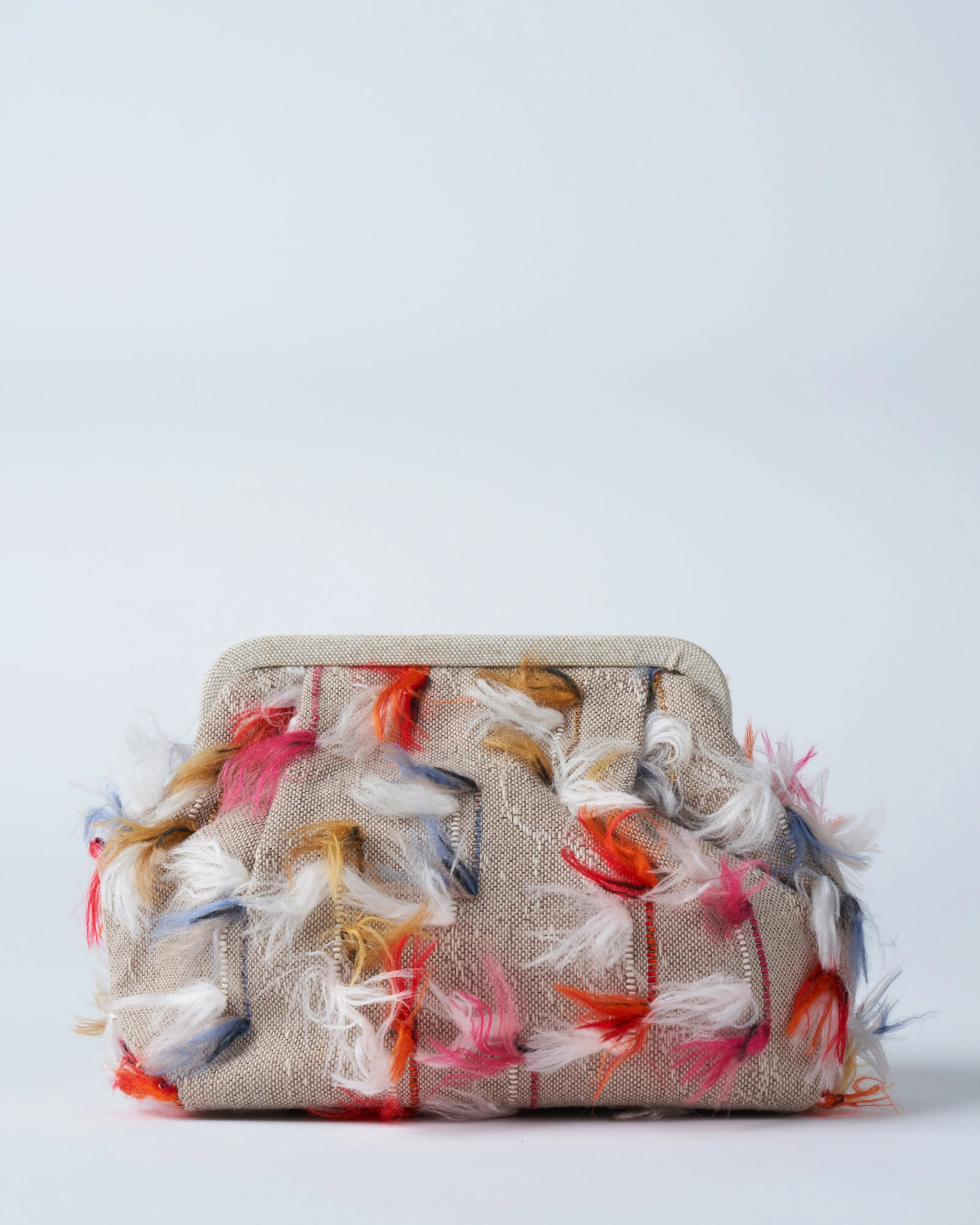susan embroidered clutch - multi