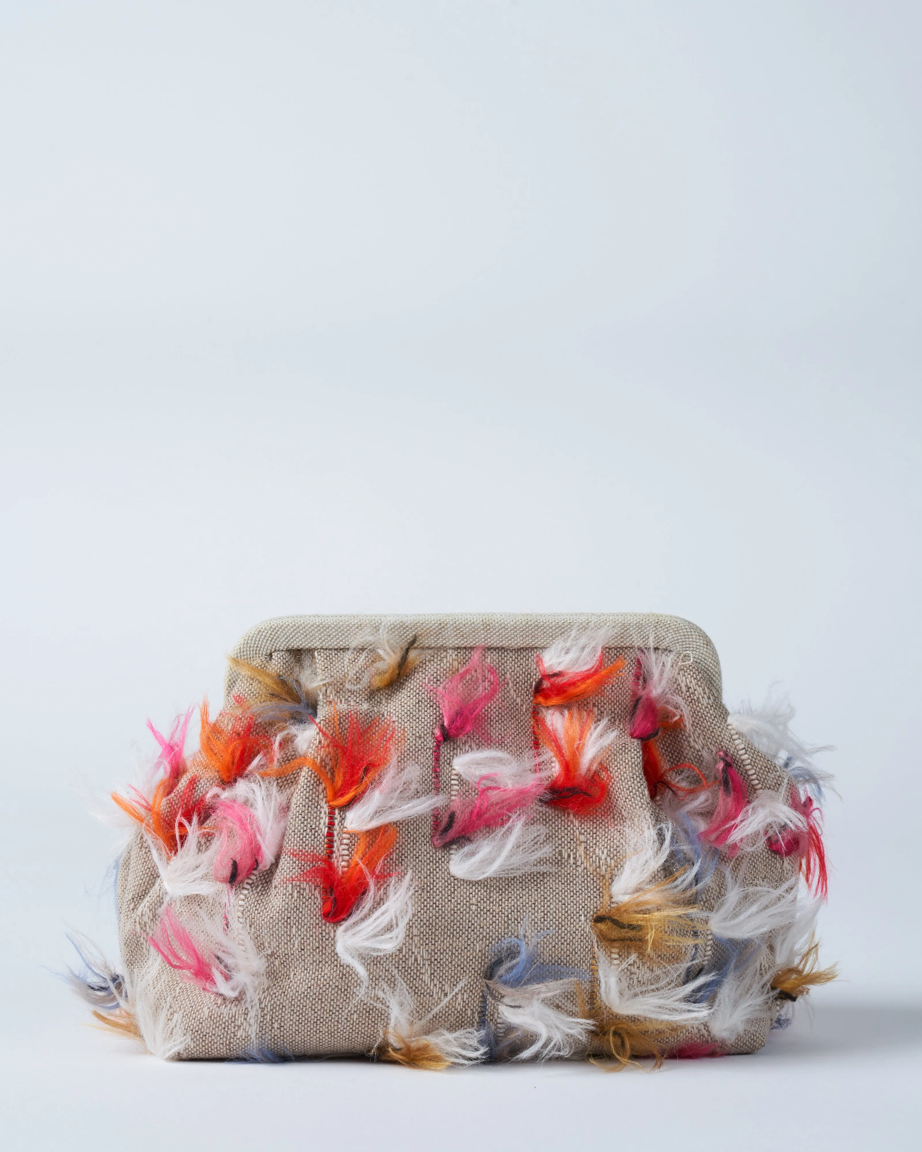 susan embroidered clutch - multi