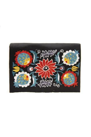 Suzani Embroidered Ikat Clutch