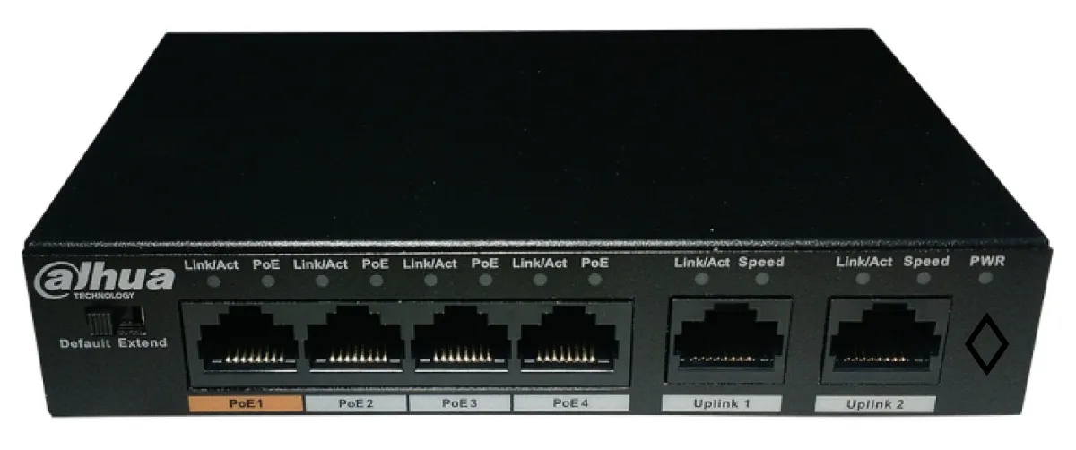 Switch Po E 4 Puertos 60 W Dahua Pfs3006 P60