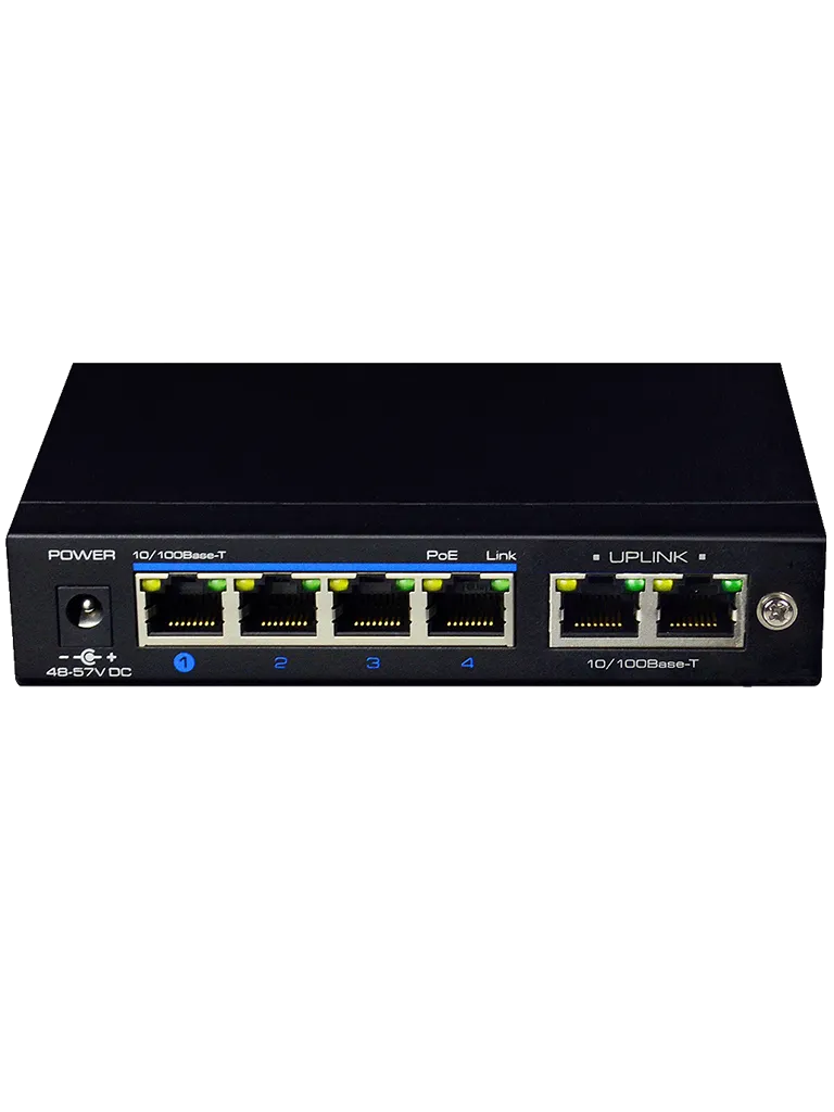 Switch Poe Utepo Utp3 Sw04 Tp60 Plus 4ptos Fe 60w Modo Cctv