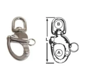 SWIVEL SNAP SHACKLES - STAINLESS STEEL - 70mm