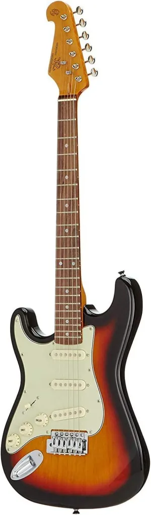 SX Vintage Series 3 Tone Sunburst Left Handed SC Style Electric Guitar   Gig Bag