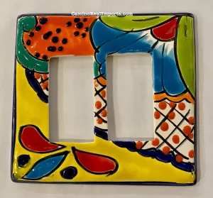 Talavera Pottery Double Rocker Switch Plate TDRSP001