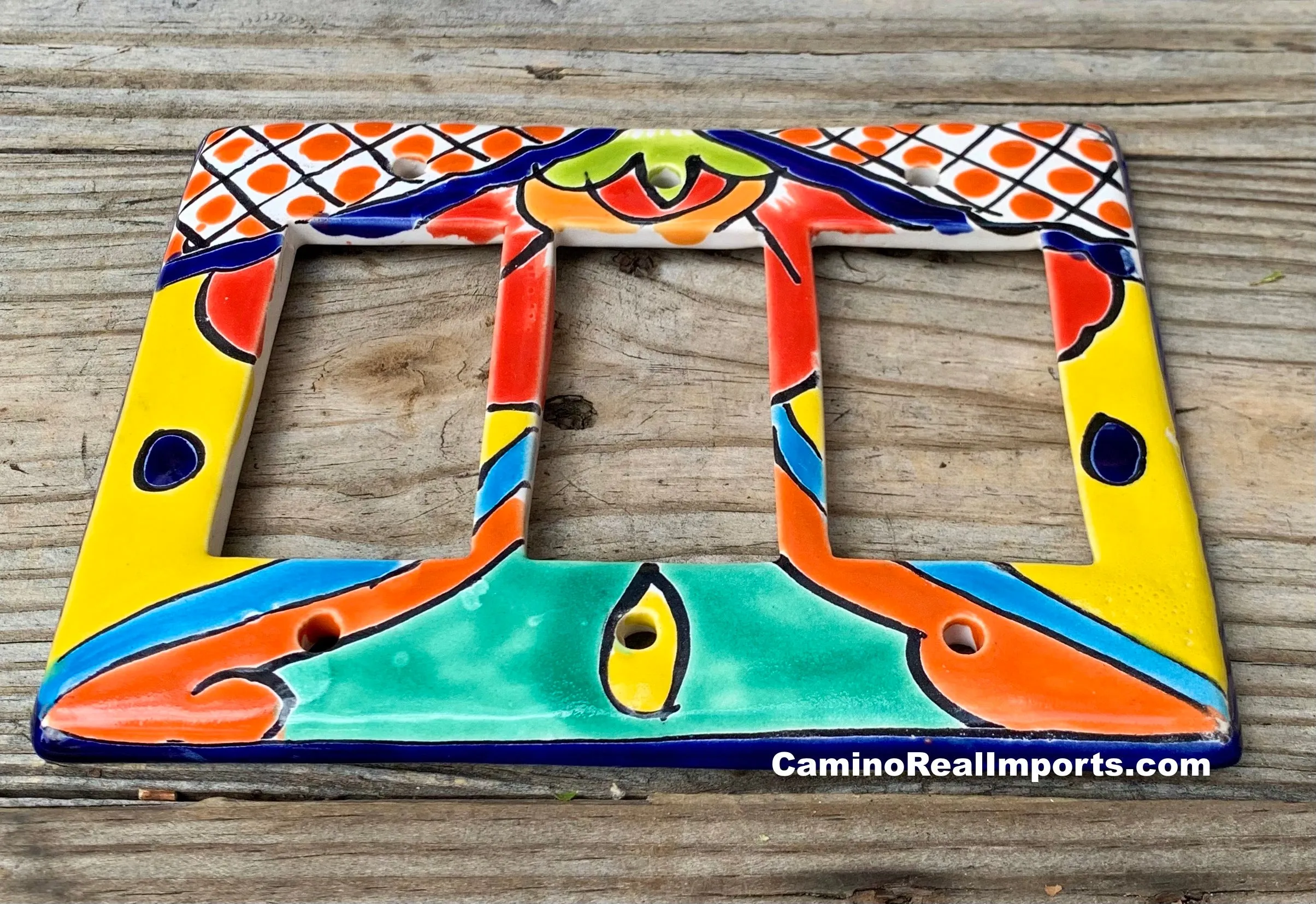 Talavera Pottery Triple Rocker Switch Plate T3RSP006