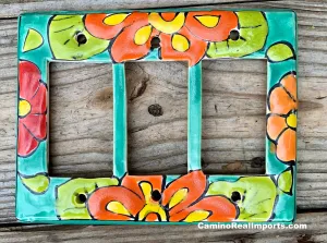 Talavera Pottery Triple Rocker Switch Plate T3RSP010