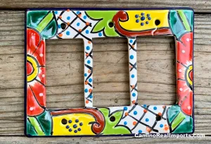 Talavera Pottery Triple Rocker Switch Plate T3RSP014