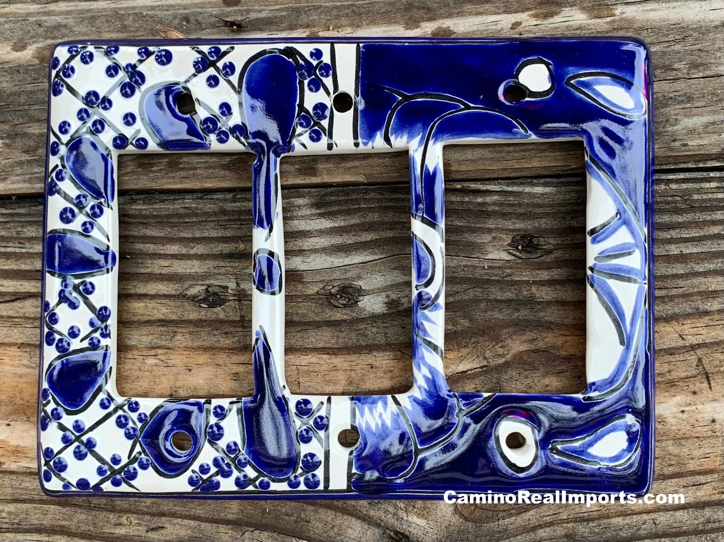 Talavera Pottery Triple Rocker Switch Plate T3RSP016