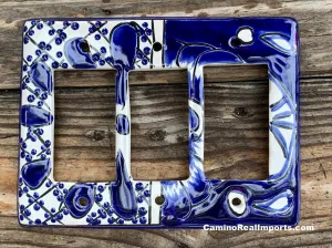 Talavera Pottery Triple Rocker Switch Plate T3RSP016