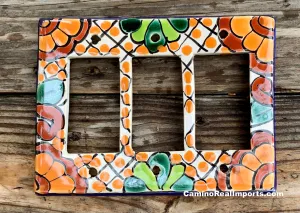 Talavera Pottery Triple Rocker Switch Plate T3RSP017