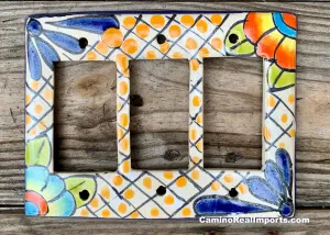 Talavera Pottery Triple Rocker Switch Plate T3RSP021