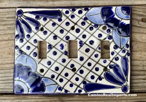 Talavera Pottery Triple Toggle Switch Plate T3TSP006