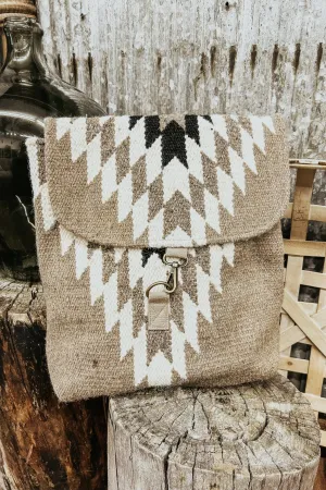 Taupe, Cream & Black Aztec Backpack