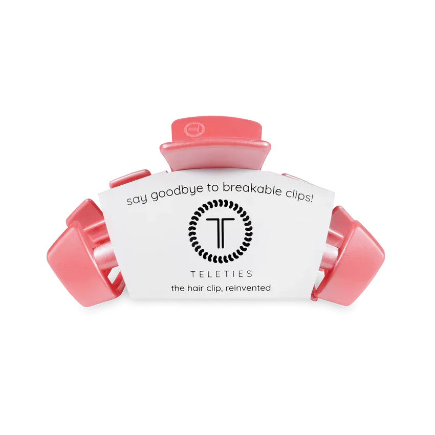 TELETIES | Classic Medium Hair Clip {Calming Coral}