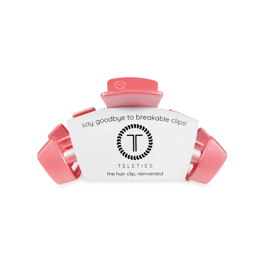 TELETIES | Classic Small Hair Clip {Calming Coral}