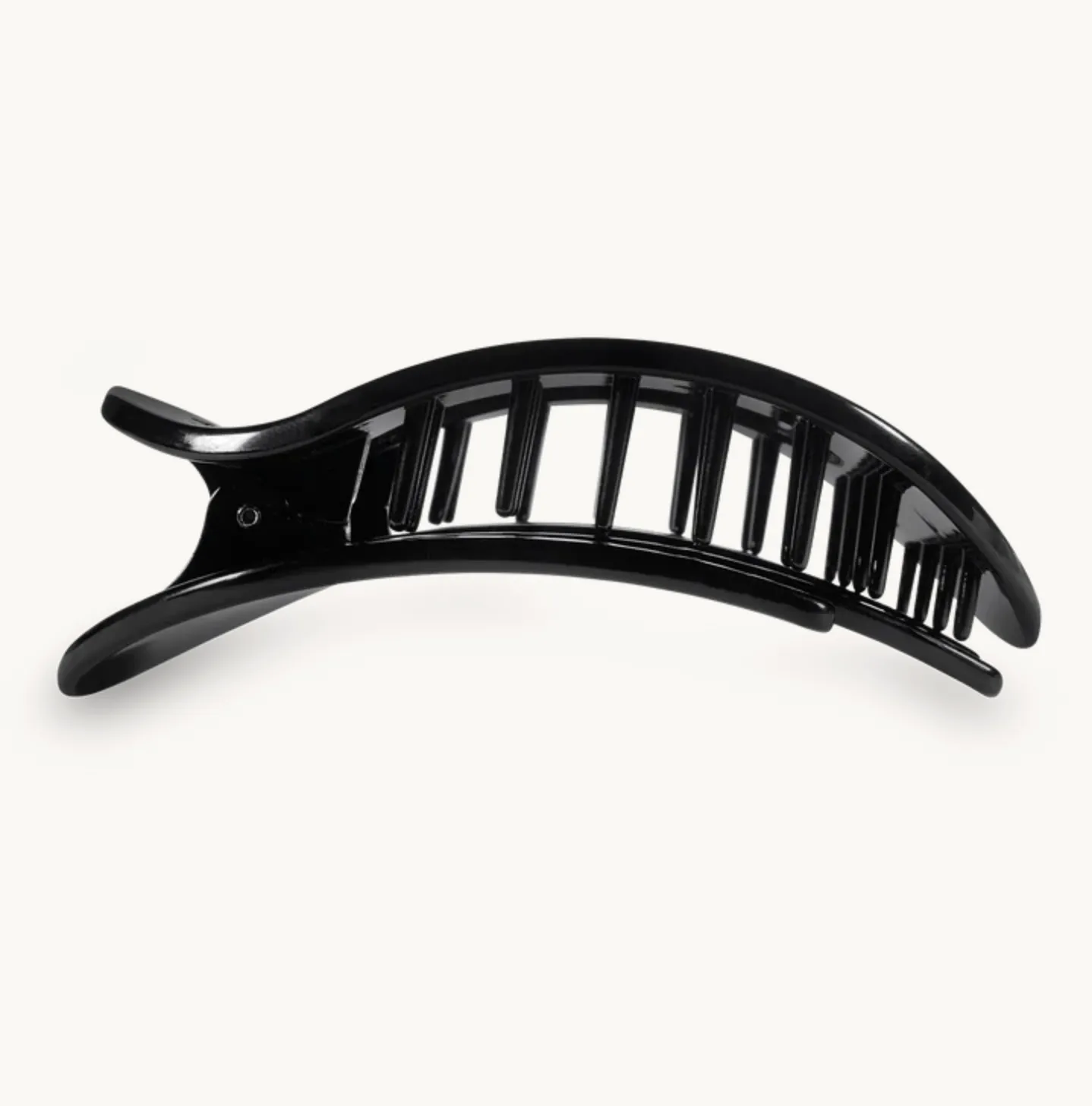 TELETIES | Large Flat Round Hair Clip {Jet Black}