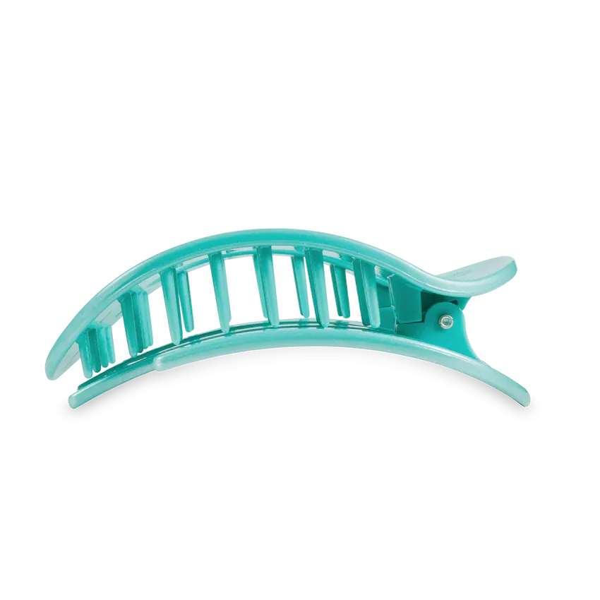 TELETIES | Large Flat Round Hair Clip {Totally Turquoise}