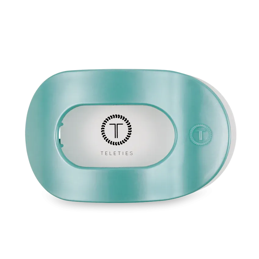 TELETIES | Large Flat Round Hair Clip {Totally Turquoise}