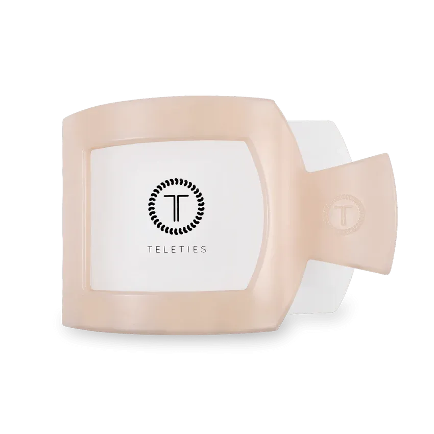 Teleties | Large Flat Square Clip {Almond Beige}